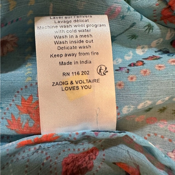 Zadig & Voltaire Psyche Tutti-Print Top size M (@) - Picture 10 of 10